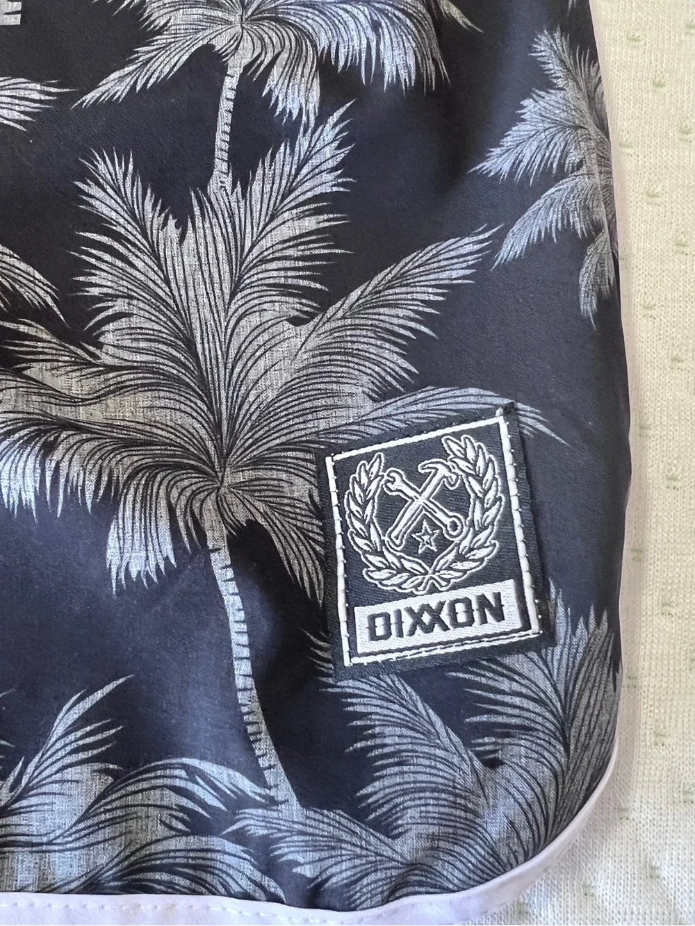 DIXXON The Chad Bali Swim Trunks Mens S Black Palm Tree Hybrid Shorts New in Bag